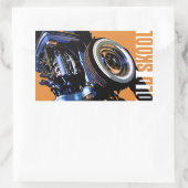 Sticker Rectangulaire Vieux Skool Rod chaud (Sac)