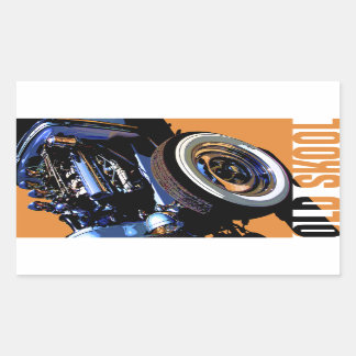Sticker Rectangulaire Vieux Skool Rod chaud
