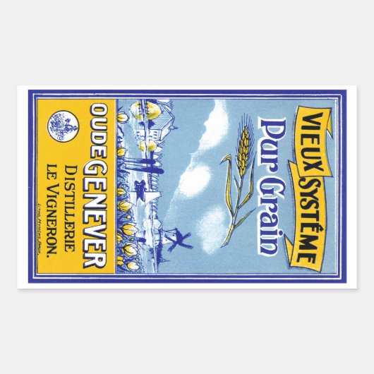 Sticker Rectangulaire Vieux Systeme Pur Grain (Devant)