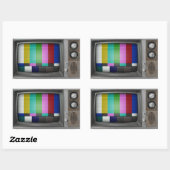 Sticker Rectangulaire Vieux TV (Feuille)