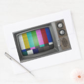 Sticker Rectangulaire Vieux TV (Enveloppe)