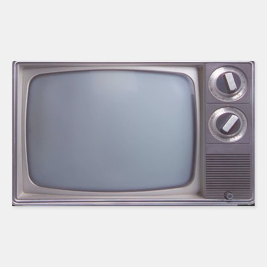 Sticker Rectangulaire Vieux TV (Devant)