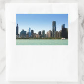 Sticker Rectangulaire View of Chicago skyline by Lake Michigan (Sac)
