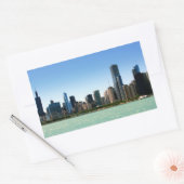 Sticker Rectangulaire View of Chicago skyline by Lake Michigan (Enveloppe)