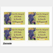 Sticker Rectangulaire Vignoble en bouteille (Feuille)