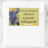 Sticker Rectangulaire Vignoble en bouteille (Sac)