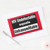 Sticker Rectangulaire VIH non détectable égale VIH non transmettable (Enveloppe)