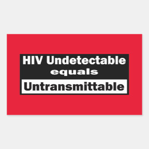 Sticker Rectangulaire VIH non détectable égale VIH non transmettable