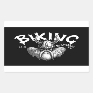 Sticker Rectangulaire Viking faisant du vélo