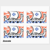 Sticker Rectangulaire Viking Longboat (Feuille)