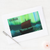 Sticker Rectangulaire Viking Navire Et Lumières Du Nord (Enveloppe)