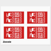 Sticker Rectangulaire Vilain Sweater QR Code Bonne année! (Feuille)
