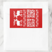 Sticker Rectangulaire Vilain Sweater QR Code Bonne année! (Sac)