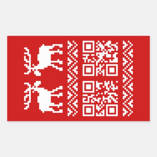 Sticker Rectangulaire Vilain Sweater QR Code Bonne année! (Devant)