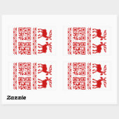 Sticker Rectangulaire Vilain Sweater QR Code Bonne année! (Feuille)