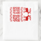 Sticker Rectangulaire Vilain Sweater QR Code Bonne année! (Sac)