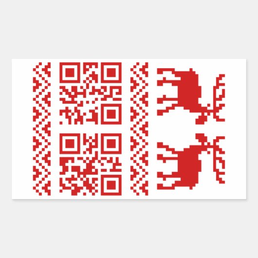 Sticker Rectangulaire Vilain Sweater QR Code Bonne année! (Devant)