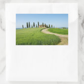 Sticker Rectangulaire Villa ferme avec cyprès en Toscane (Sac)