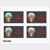 Sticker Rectangulaire Village de Tiki (Feuille)