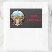 Sticker Rectangulaire Village de Tiki (Sac)