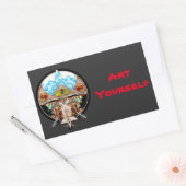 Sticker Rectangulaire Village de Tiki (Enveloppe)