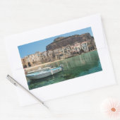 Sticker Rectangulaire Ville de Cefalu en Sicile (Enveloppe)
