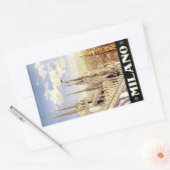Sticker Rectangulaire Ville de Milan affiche de voyage italienne 1920 (Enveloppe)