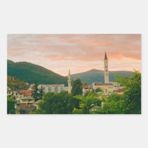 Sticker Rectangulaire Ville de Mostar - Bosnie-Herzégovine