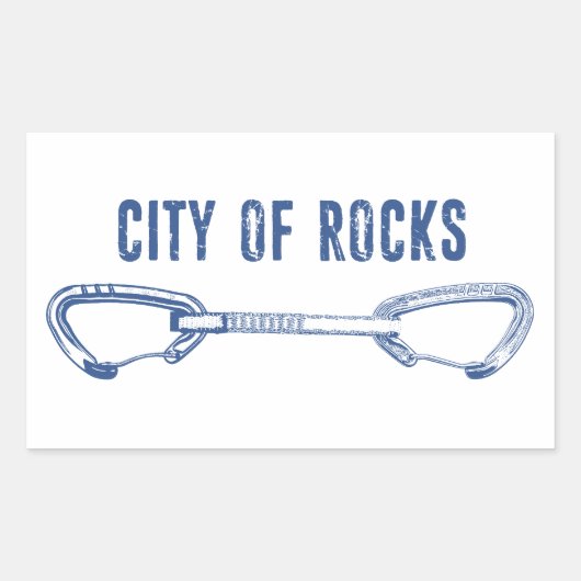 Sticker Rectangulaire Ville De Rocks Idaho Rock Escalade Quickdraw (Devant)