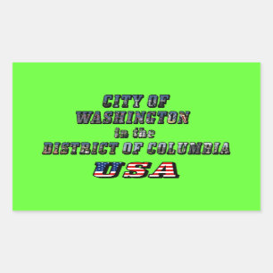 Sticker Rectangulaire Ville de Washington dans le district de Columbia U