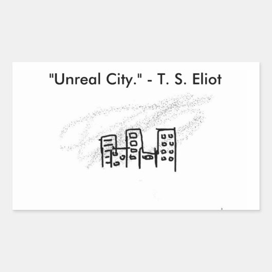 Sticker Rectangulaire Ville irréelle (Devant)