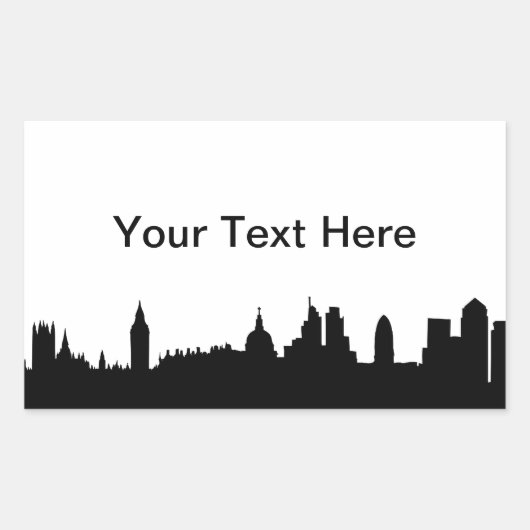 Sticker Rectangulaire Ville silhouette de Londres (Devant)