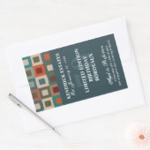 Sticker Rectangulaire Vin d'anniversaire Carré moyen - Bleu (750ml) (Enveloppe)