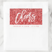 Sticker Rectangulaire Vin de parties scintillantes rouges d'acclamations (Sac)