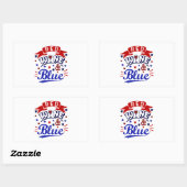 Sticker Rectangulaire Vin rouge et bleu (Feuille)