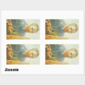 Sticker Rectangulaire Vincent van Gogh - Autoportrait devant Easel (Feuille)