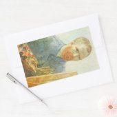 Sticker Rectangulaire Vincent van Gogh - Autoportrait devant Easel (Enveloppe)