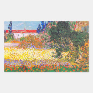 Sticker Rectangulaire Vincent Van Gogh Flower Garden