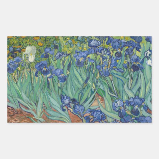 Sticker Rectangulaire Vincent van Gogh - Irises (Devant)