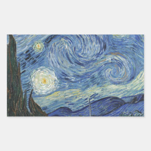 Sticker Rectangulaire Vincent van Gogh   La Nuit étoilée, juin 1889