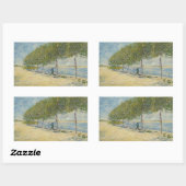 Sticker Rectangulaire Vincent van Gogh - Le long de la Seine (Feuille)