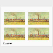 Sticker Rectangulaire Vincent van Gogh - Les usines à Asnieres (Feuille)
