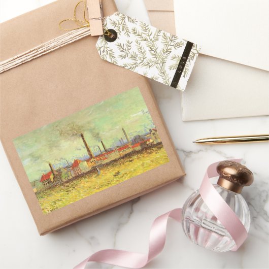 Sticker Rectangulaire Vincent van Gogh - Les usines à Asnieres (Cadeaux)