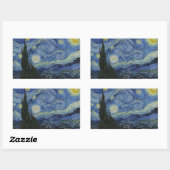 Sticker Rectangulaire Vincent van Gogh - Nuit étoilée (Feuille)