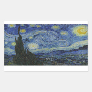 Sticker Rectangulaire Vincent van Gogh - Nuit étoilée