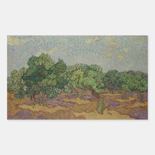 Sticker Rectangulaire Vincent van Gogh - Olive Trees (Devant)
