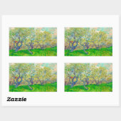 Sticker Rectangulaire Vincent van Gogh Orchard à Blossom (Feuille)