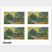 Sticker Rectangulaire Vincent van Gogh - Paysage à Twilight (Feuille)