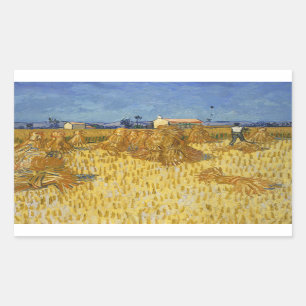 Sticker Rectangulaire Vincent van Gogh - Récolte de maïs en Provence
