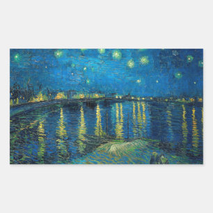 Sticker Rectangulaire Vincent Van Gogh Starry Night Over the Rhone